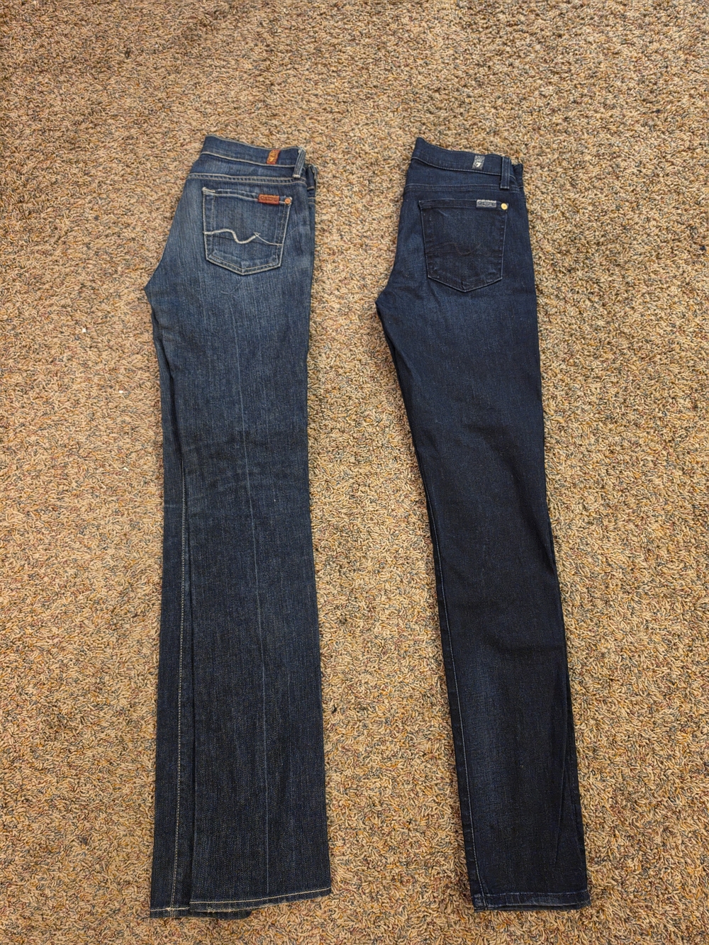 2 Pair Women Seven For All Mankind Denim Jeans Size 26